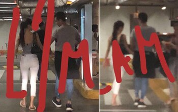 Vicky Garay y Guillermo Ardohain caminan de la mano en el estacionamiento del shopping, como se observa en las imágenes compartidas por De Brito