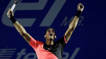 Juan Martín del Potro celebró su victoria en la final del ATP de Acapulco (EFE)