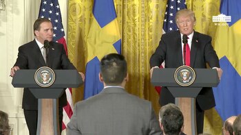 Donald Trump en una conferencia