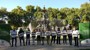 Un grupo de mujeres mendocinas en la marcha del #8M