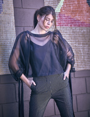 Blusa de gasa con manga