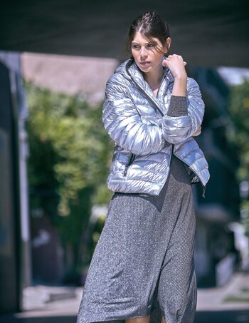 Vestido de lúrex irregular ($