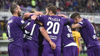 Fiorentina celebra el gol de
