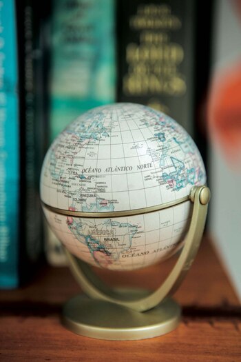 Un mapamundi, detalle de la biblioteca del