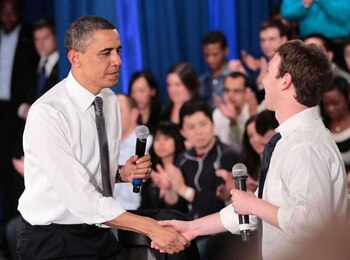 Barack Obama y Mark Zuckerberg,
