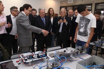 Durante la inauguración, los alumnos