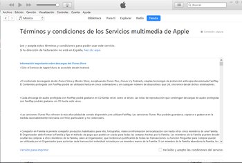 Los términos de uso son