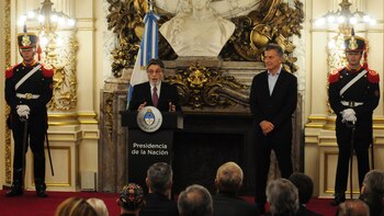 Habla Abad en el Salón Blanco de la Casa Rosada (Maximiliano Luna)