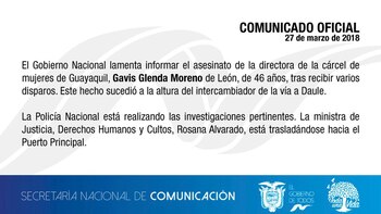 El comunicado del gobierno