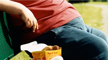Mid-Section of an Overweight Man