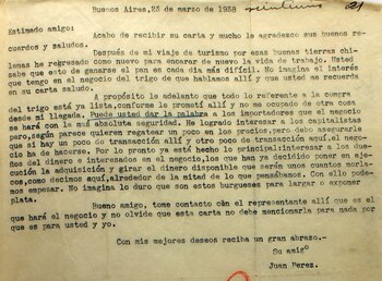 Carta de Perón que firma
