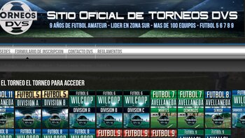 Sitio web de Torneos DVS.