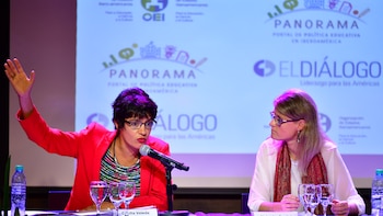 Cecilia Veleda, directora del INFoD, y Alejandra Cardini, directora de Educación en CIPPEC