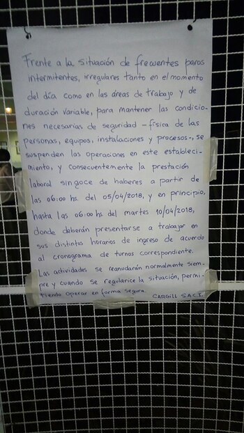 La nota de la empresa