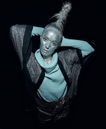 Kimono y mini de lentejuelas