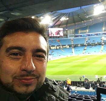 Matías Palacios en el estadio