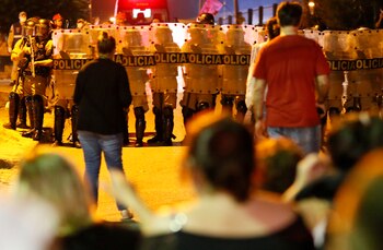 Manifestantes a favor del ex