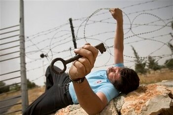 A Palestinian passed out from