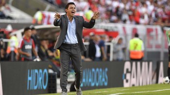 Marcelo Gallardo, DT de River Plate que superó a Rosario Central en el estadio Monumental, por la 23ra. fecha de la Superliga. (Foto: Télam)