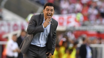 Marcelo Gallardo, DT de River Plate que superó a Rosario Central en el estadio Monumental, por la 23ra. fecha de la Superliga. (Foto: Télam)