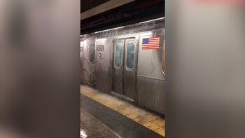 El tren, totalmente cubierto de