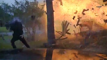 El momento en que se produce la explosión por una fuga de gas