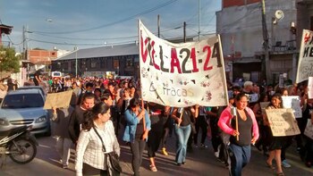 Marcha por el caso en la Villa 21-24 (Frente Popular Darío Santillán)