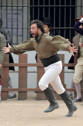 Fernando Cavenaghi en acción en el rodaje de No llores por mí, Inglaterra (Fotos Tiff)