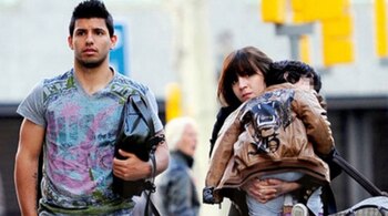 Sergio Agüero, Gianinna y Benjamín.