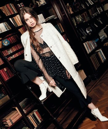 Tapado con detalle de piel