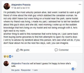 El mensaje de Alejandro denunciando