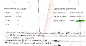 Documento del Libertad con fecha alterada con birome.