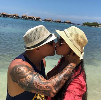 Soledad Cescato y su novio