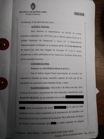 La carátula de la causa