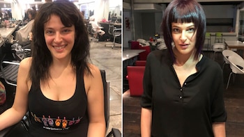 Lula con su pelo pasando los hombros, y luego en versión Tokio.