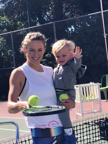 Victoria Azarenka con su hijo