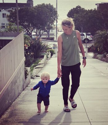 Victoria Azarenka con su hijo