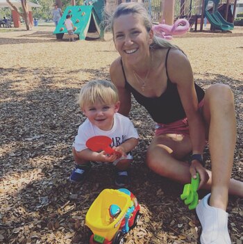 Victoria Azarenka con su hijo