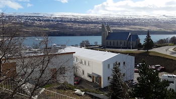 Paisaje de la bahía de Akureyri