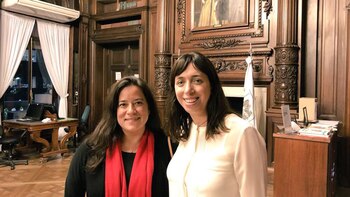 La ministra de Justicia y Fiscal General de Canadá, Jody Wilson-Rabybould, junto a la legisladora Fidel (fotos: Prensa Legislatura)