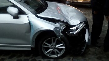 Alberto Martínez estrelló su auto