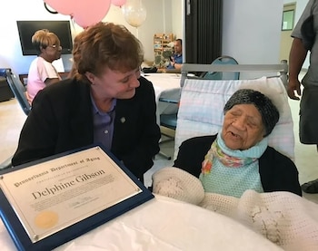 Delphine Gibson el día de