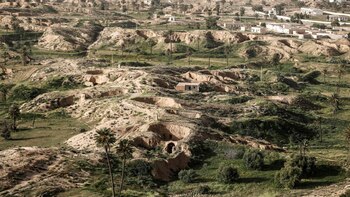 Las casas subterráneas en Matmata,