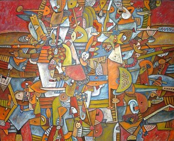 “Orilla del mar”. Óleo sobre