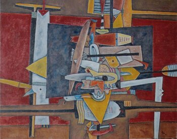 “Moradores del Río”. Óleo sobre