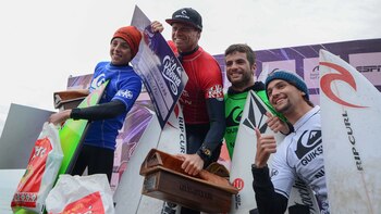 Las sonrisas en el podio