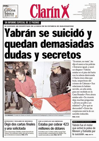 La tapa del diario Clarín