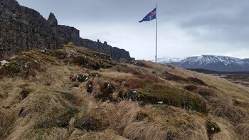 Thingvellir, área histórica donde se reunió el primer parlamento islandés en el año 930