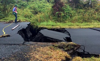 Una calle destruida tras la