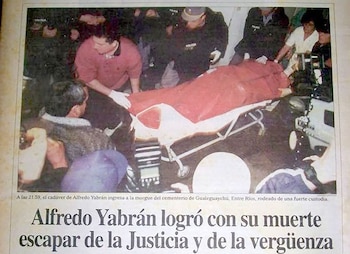 Los restos de Alfredo Yabrán